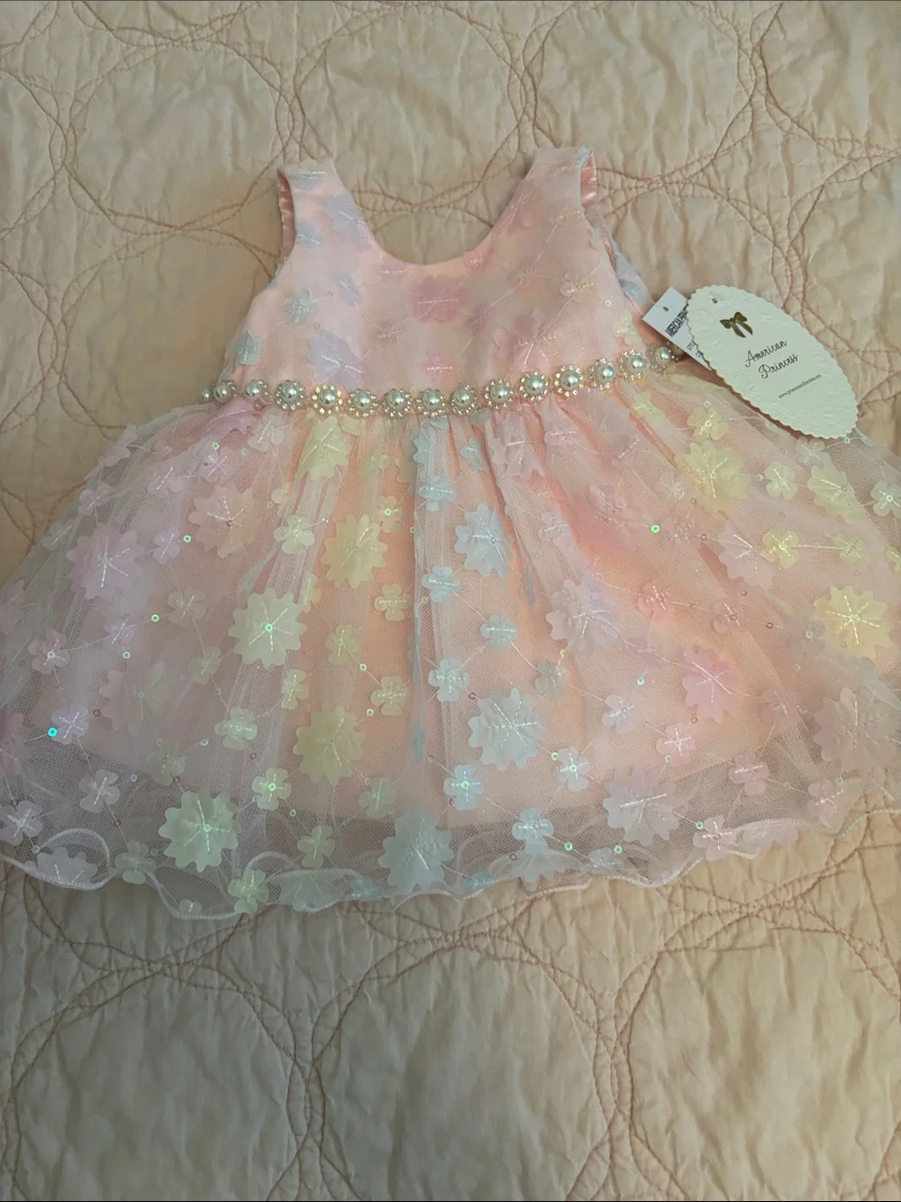 American Princess New 2piece pink Baby Girl Dress,3months